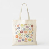 Wazige Bloem Groot Patroon Pastels op Wit Tote Bag (Achterkant)
