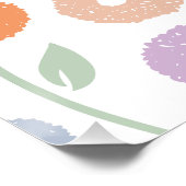 Wazige Bloem Groot Patroon Pastels Perfect Poster (Hoek)
