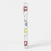 Wazige Bloem Herhalingspatroon Pastels op Wit iPhone Hoesje (Linkerkant)