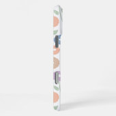 Wazige Bloem Herhalingspatroon Pastels op Wit iPhone Hoesje (Rechterkant)