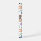 Wazige Bloem Herhalingspatroon Pasteltinten op Wit iPhone Hoesje (Rechterkant)