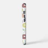 Wazige Bloem Herhalingspatroon Pasteltinten op Wit iPhone Hoesje (Linkerkant)