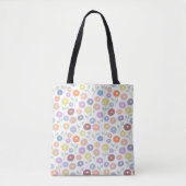 Wazige Bloem Herhalingspatroon Pasteltinten op Wit Tote Bag (Voorkant)
