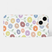 Wazige Bloem Rpt Patroon Pastels op Wit iPhone Hoesje (Achterkant horizontaal)