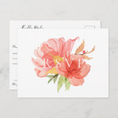 Wazige bloemige huwelijksreactie Liedverzoek Uitnodiging Briefkaart (Voorkant / Achterkant)