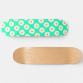Wazige Daisy Bloem Patroon Aqua Skateboard (Horizontaal)