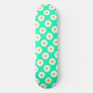 Wazige Daisy Bloem Patroon Aqua Skateboard