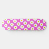 Wazige Daisy Bloem Patroon Roze Skateboard (Horizontaal)