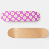 Wazige Daisy Bloem Patroon Roze Skateboard (Horizontaal)