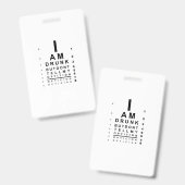 Wazige dronken ogenkaart badge (Voor- en achterkant)