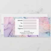 Wazige etherische pastel waterverf cadeaubon kaart (Achterkant)