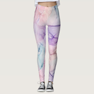 Wazige Ethische Pastel Waterverf Inkt Fantasie Gla Leggings