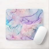 Wazige Ethische Pastel Waterverf Inkt Fantasie Gla Muismat (Met muis)