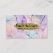 Wazige Ethische Pastel Waterverf Inkt Fantasie Gla Visitekaartje (Voorkant)