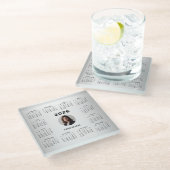 Wazige Grijze Achtergrond Aangepaste Foto 2026 Kal Glazen Onderzetter (Schuin)