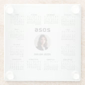 Wazige Grijze Achtergrond Aangepaste Foto 2026 Kal Glazen Onderzetter (Achterkant)