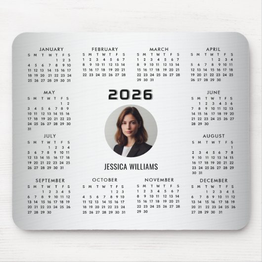 Wazige Grijze Achtergrond Aangepaste Foto 2026 Kal Muismat (Voorkant)