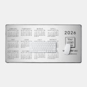 Wazige Grijze Achtergrond Aangepaste Logo 2026 Kal Bureaumat (Keyboard & Muis)