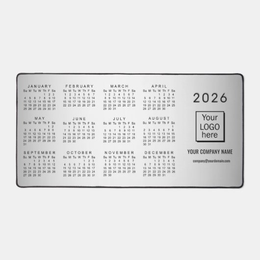 Wazige Grijze Achtergrond Aangepaste Logo 2026 Kal Bureaumat (Voorkant)