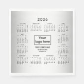 Wazige Grijze Achtergrond Aangepaste Logo 2026 Kal Servet (Voorkant)