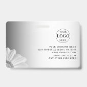 Wazige Grijze Achtergrond Aangepaste Logo Business Badge (Achterkant)