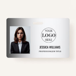 Wazige Grijze Achtergrond Aangepaste Logo Business Badge