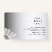 Wazige Grijze Achtergrond Aangepaste Logo Business Badge (Achterkant)