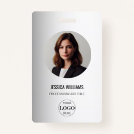 Wazige Grijze Achtergrond Aangepaste Logo Business Badge