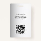 Wazige Grijze Achtergrond Aangepaste Logo Business Badge (Achterkant)