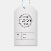 Wazige Grijze Achtergrond Aangepaste Logo Business Cadeaulabel (Voorkant)