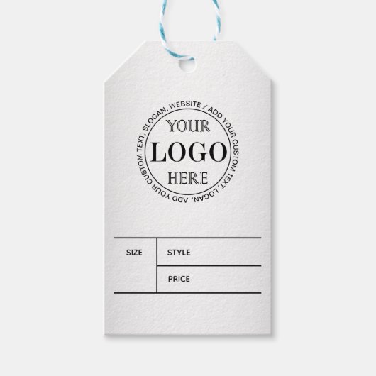 Wazige Grijze Achtergrond Aangepaste Logo Business Cadeaulabel (Voorkant)