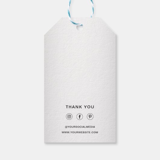 Wazige Grijze Achtergrond Aangepaste Logo Business Cadeaulabel (Achterkant)