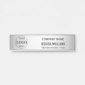 Wazige Grijze Achtergrond Aangepaste Logo Business Deurbordje (Voorkant)