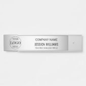 Wazige Grijze Achtergrond Aangepaste Logo Business Deurbordje (Voorkant)
