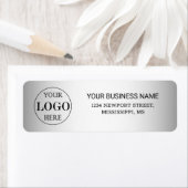 Wazige Grijze Achtergrond Aangepaste Logo Business Etiket (Insitu)