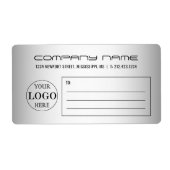 Wazige Grijze Achtergrond Aangepaste Logo Business Etiket (Voorkant)