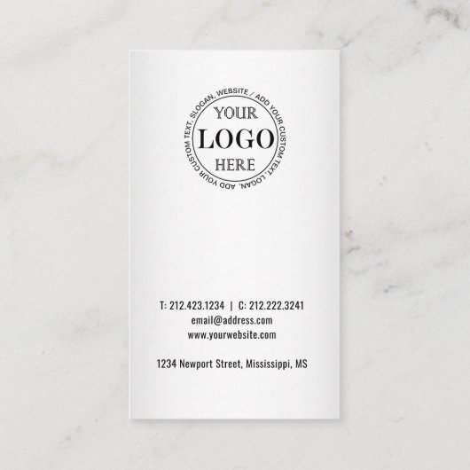 Wazige Grijze Achtergrond Aangepaste Logo Business Kortingskaartje (Achterkant)