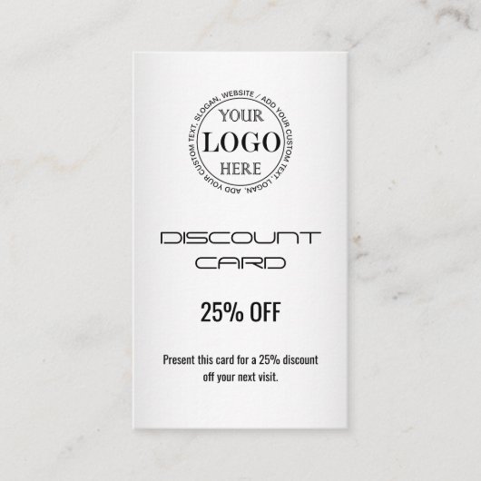 Wazige Grijze Achtergrond Aangepaste Logo Business Kortingskaartje (Voorkant)
