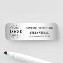 Wazige Grijze Achtergrond Aangepaste Logo Business Naamplaatje