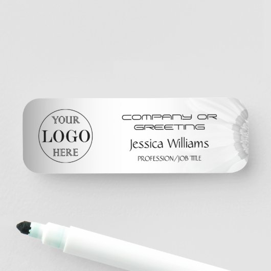 Wazige Grijze Achtergrond Aangepaste Logo Business Naamplaatje (In situ)