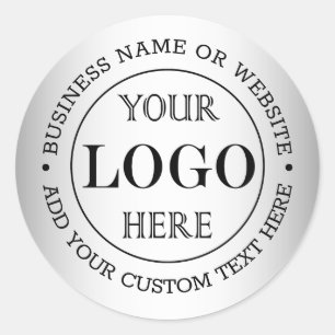 Wazige Grijze Achtergrond Aangepaste Logo Business Ronde Sticker