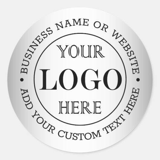 Wazige Grijze Achtergrond Aangepaste Logo Business Ronde Sticker (Voorkant)