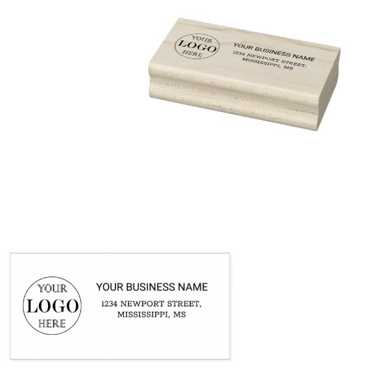 Wazige Grijze Achtergrond Aangepaste Logo Business Rubberstempel (Gestempeld)