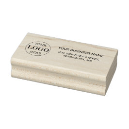 Wazige Grijze Achtergrond Aangepaste Logo Business Rubberstempel