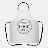 Wazige Grijze Achtergrond Aangepaste Logo Business Schort (Voorkant)