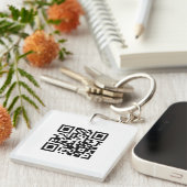 Wazige Grijze Achtergrond Aangepaste Logo Business Sleutelhanger (Voorkant Rechts)