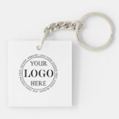 Wazige Grijze Achtergrond Aangepaste Logo Business Sleutelhanger (Achterkant)