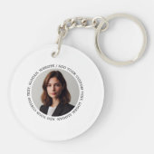 Wazige Grijze Achtergrond Aangepaste Logo Business Sleutelhanger (Achterkant)