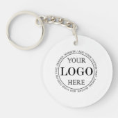 Wazige Grijze Achtergrond Aangepaste Logo Business Sleutelhanger (Voorkant)