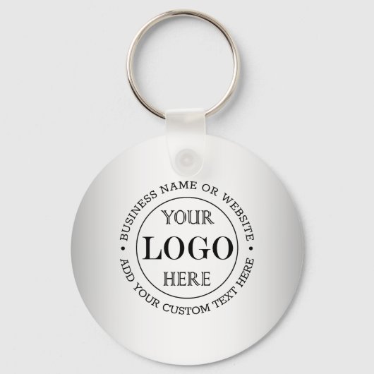 Wazige Grijze Achtergrond Aangepaste Logo Business Sleutelhanger (Voorkant)